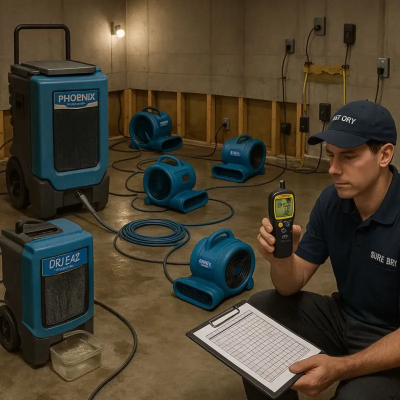 Structural Drying and Dehumidification process in Ford City, CA
